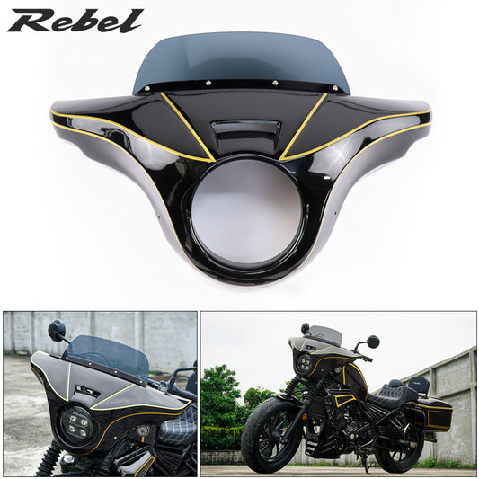 Front Batwing Fairing Windshield Gloss Black Honda Rebel CMX 300 2020-2024