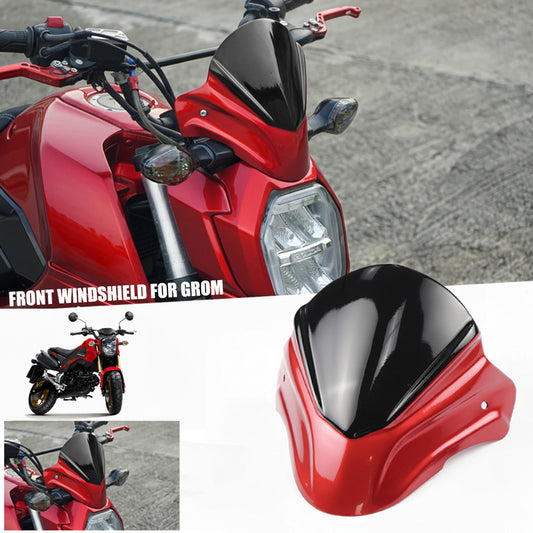 FRONT WINDSHIELD WINDSCREEN BLACKWING RED FOR HONDA GROM MSX 125 2013 - 2015
