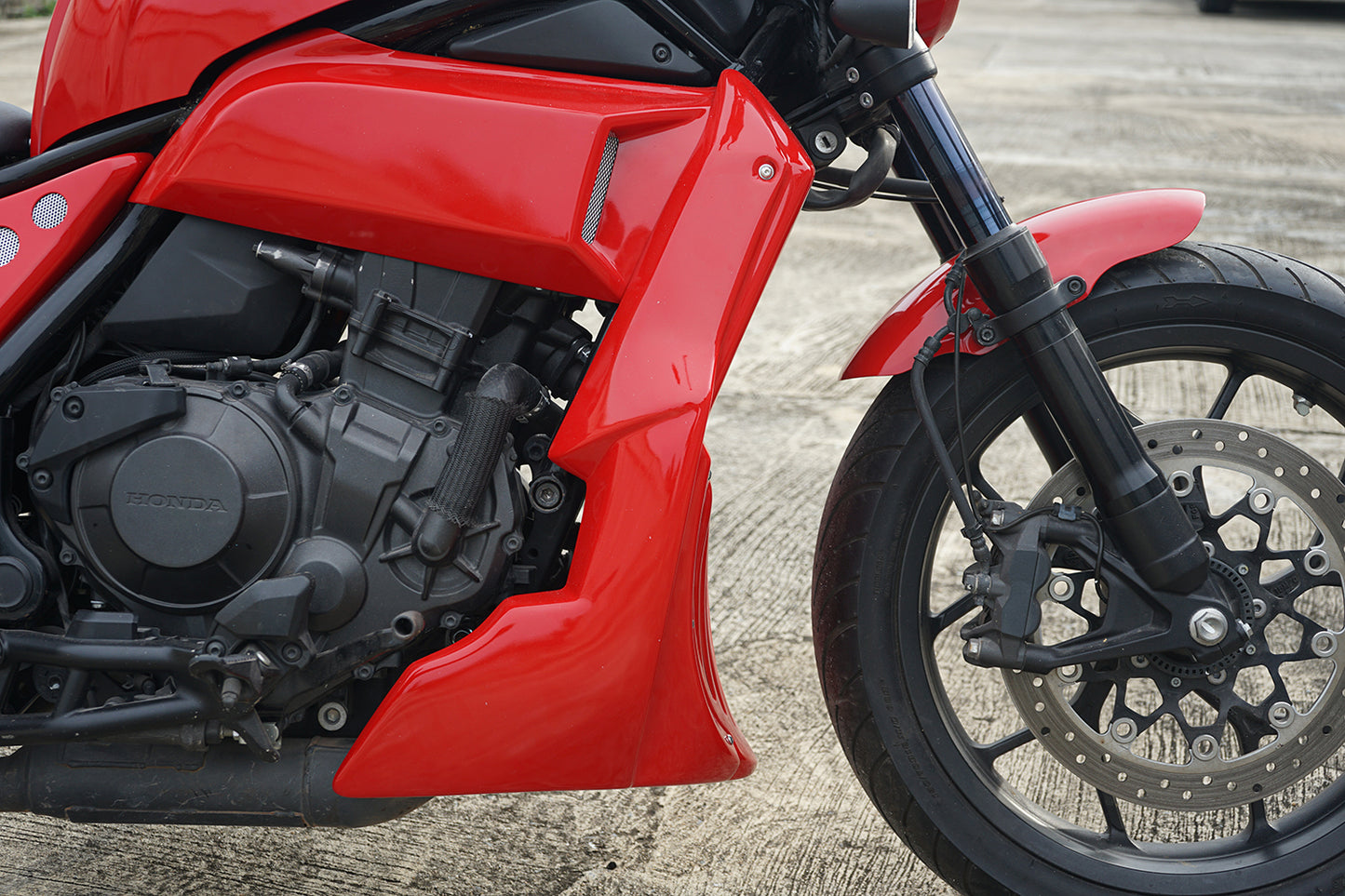 UNDER FAIRING BELLY PAN COVER ENGINE V.3 RED FOR HONDA REBEL CMX 1100 2020-2025