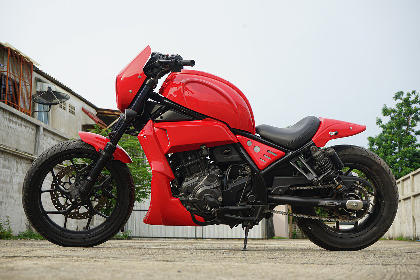 SHORT FRONT FENDER FAIRING MUD GUARD RED FOR HONDA REBEL CMX 1100 2021-2025