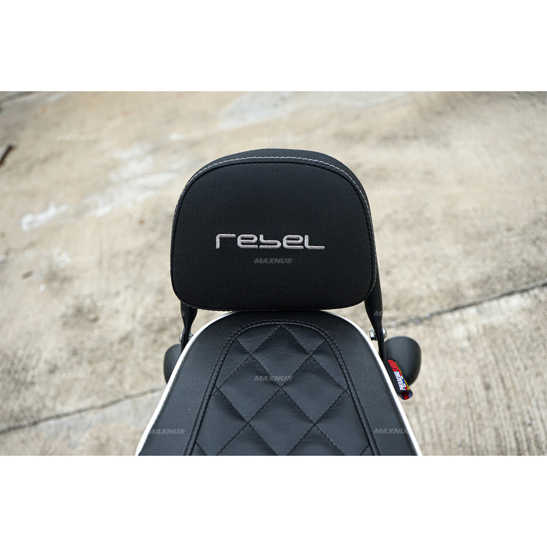 REAR BACKREST FOR PASSENGER STEEL BLACK SISSY BAR SEAT FOR HONDA REBEL CMX 300&500 2017-2025