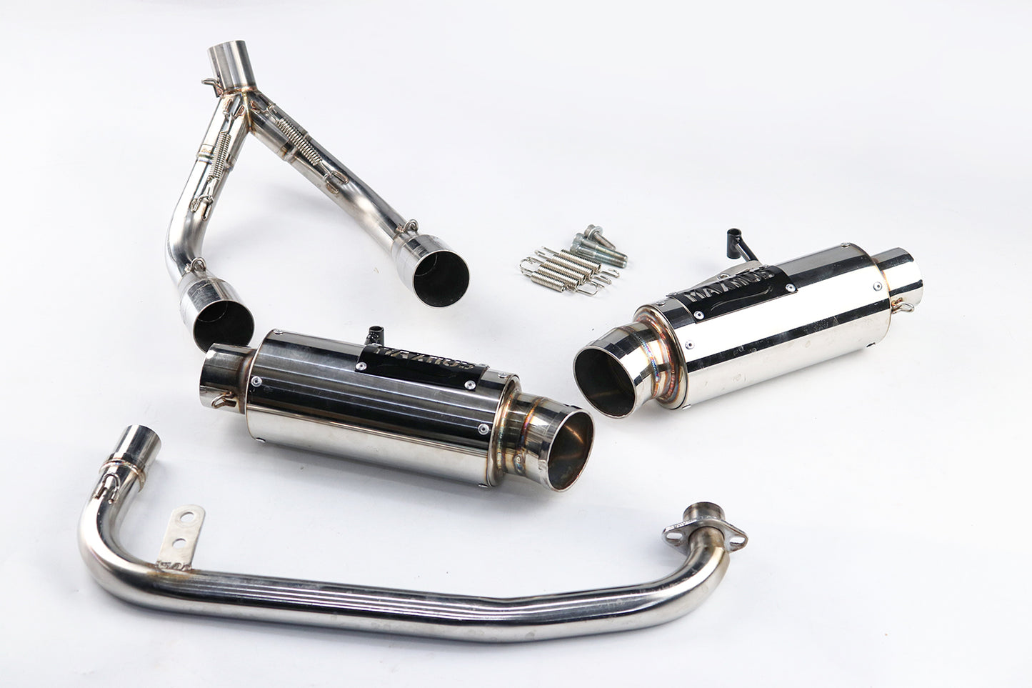 DUAL EXHAUST SYSTEM STAINLESS PIPE MUFFLER + LOGO FOR HONDA GROM 125 2021-2025