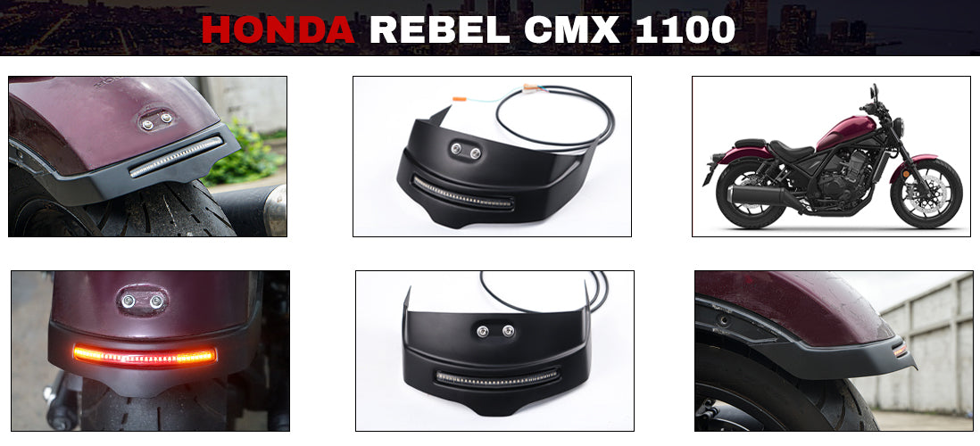 BLACK REAR TIDY FENDER ELIMINATOR LED FIT FOR HONDA REBEL CMX 1100 2021-2025