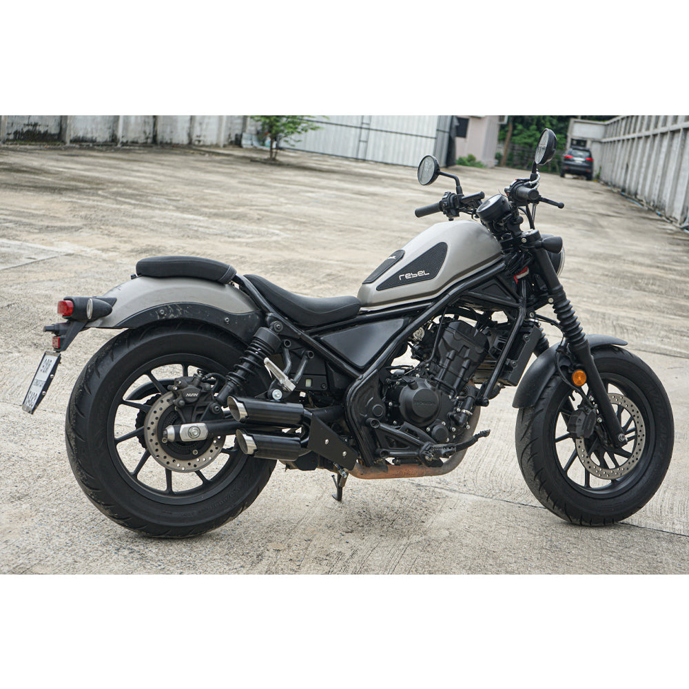 SHORT DOUBLE DUAL EXHAUST PIPE MOUNT SYSTEM HONDA REBEL CMX300 2017-2025