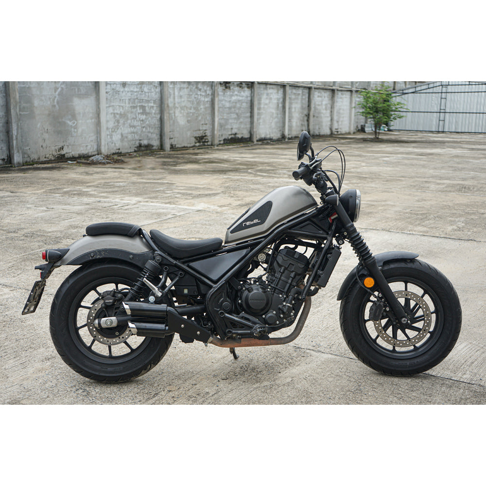 SHORT DOUBLE DUAL EXHAUST PIPE MOUNT SYSTEM HONDA REBEL CMX300 2017-2025