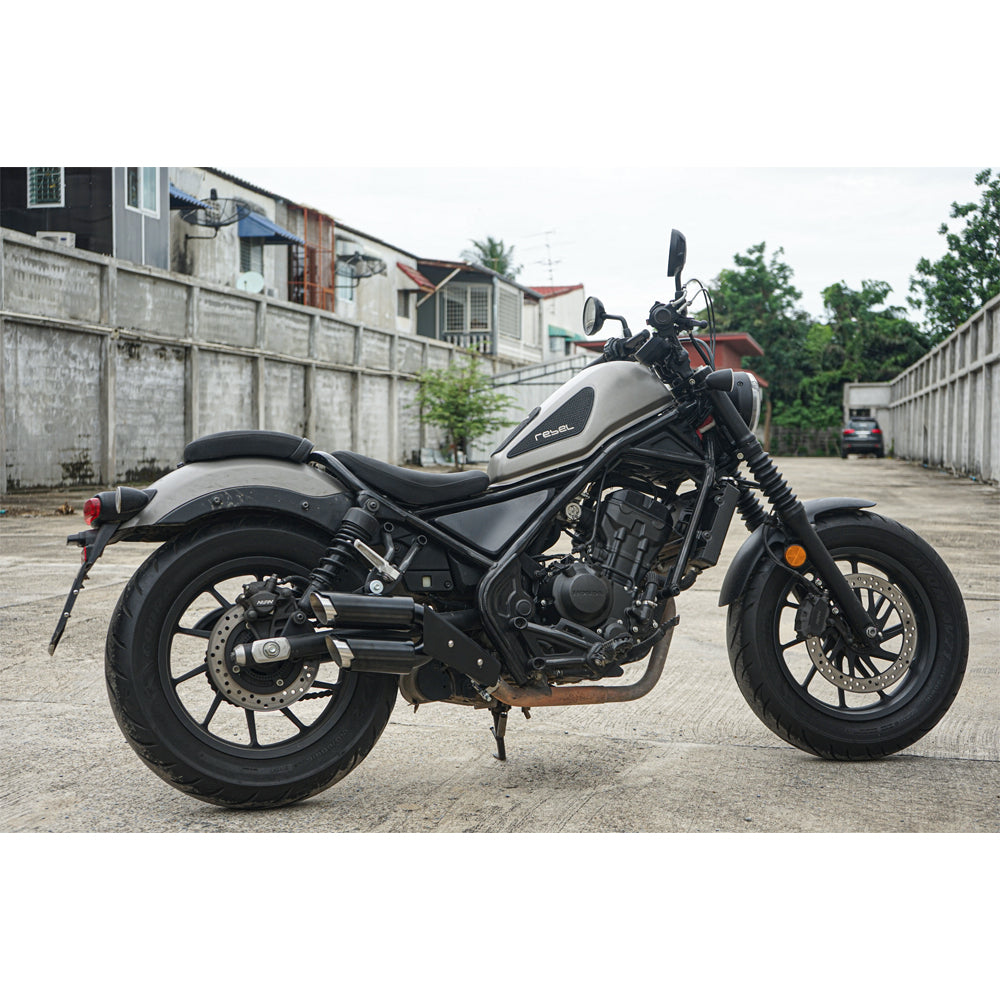 SHORT DOUBLE DUAL EXHAUST PIPE MOUNT SYSTEM HONDA REBEL CMX300 2017-2025