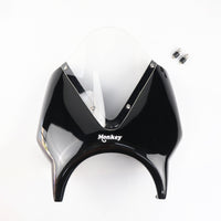 HEADLIGHT COVER BLACK WINDSHIELD CLEAR V.5 FOR HONDA MONKEY Z125 2018-2025