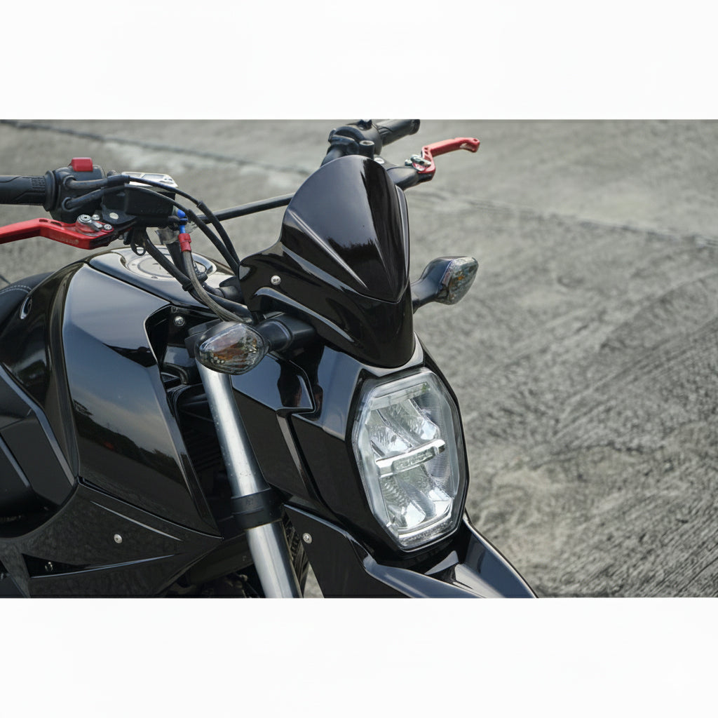 FRONT WINDSHIELD WINDSCREEN V.1 GLOSS BLACK FOR HONDA GROM 125 2021-2024