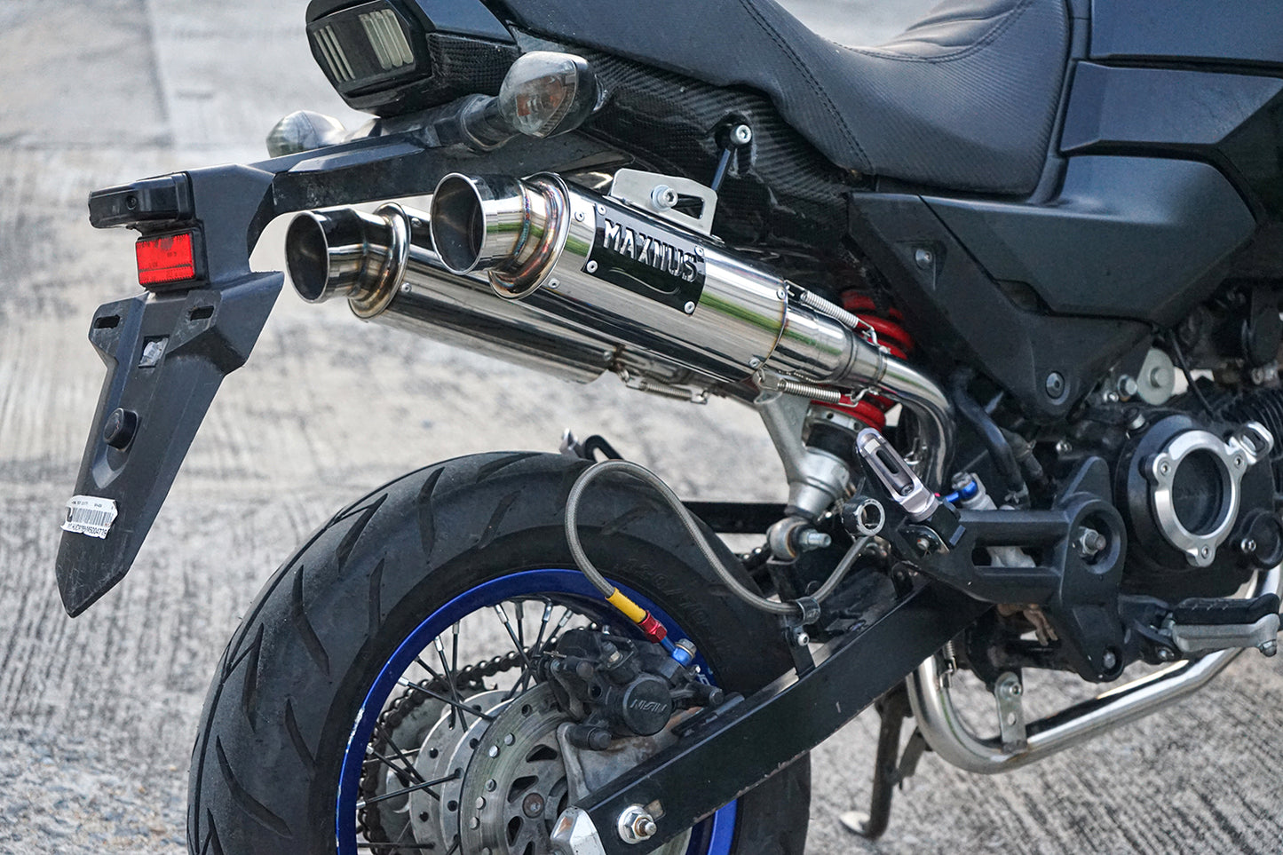 DUAL EXHAUST SYSTEM STAINLESS PIPE MUFFLER + LOGO FOR HONDA GROM 125 2021-2025