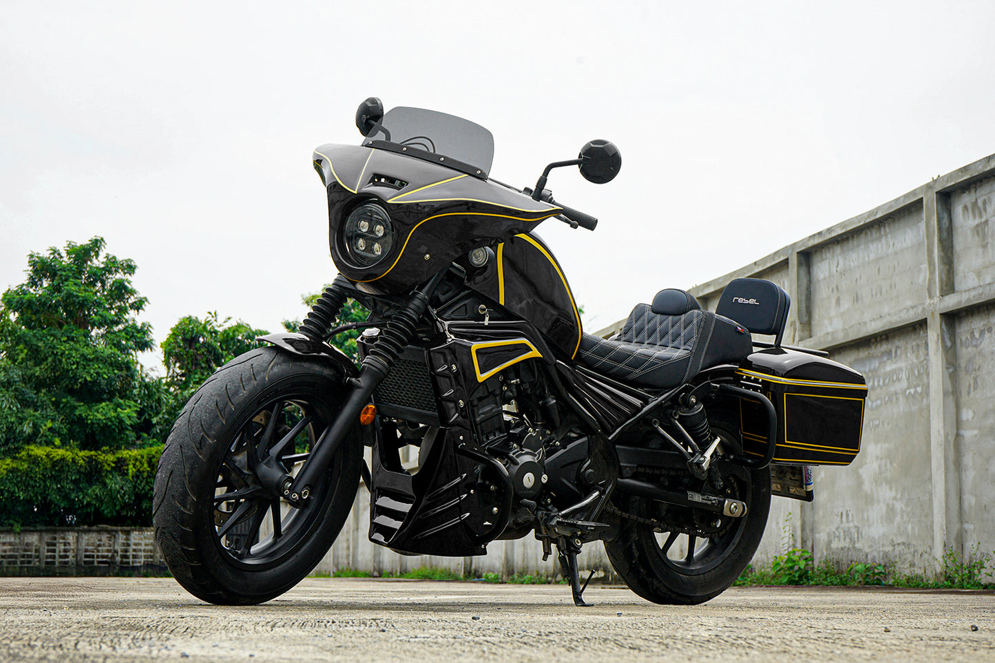 FULL SET OF 8 PIECES BLACK FIT FOR HONDA REBEL CMX 300 2017-2024