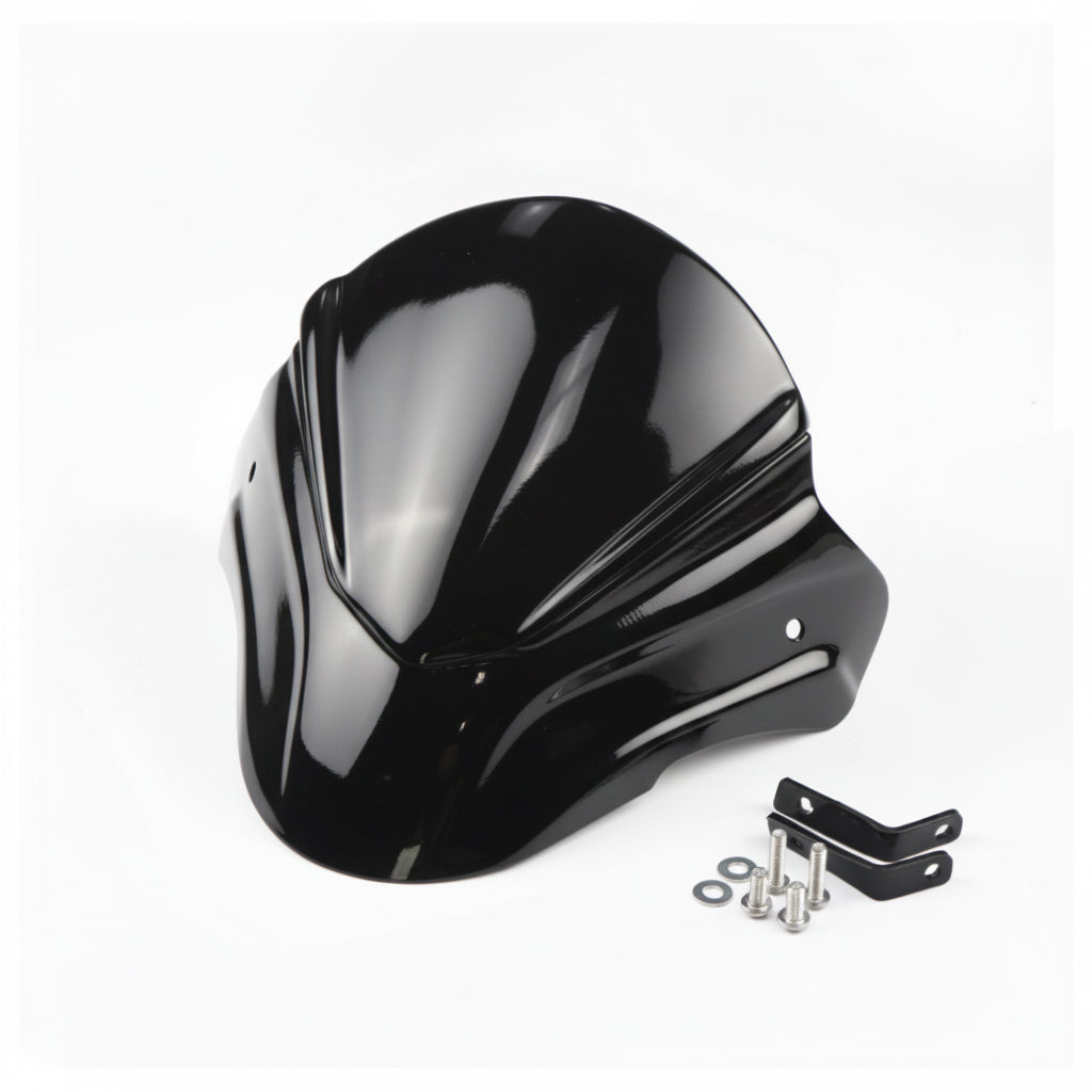FRONT WINDSHIELD WINDSCREEN V.1 GLOSS BLACK FOR HONDA GROM 125 2021-2024