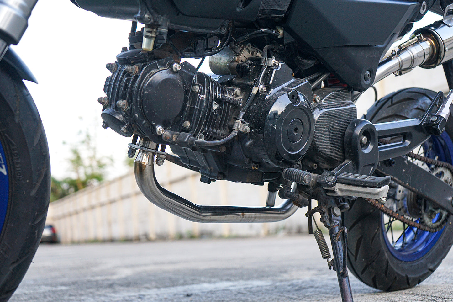 DUAL EXHAUST SYSTEM STAINLESS PIPE MUFFLER + LOGO FOR HONDA GROM 125 2021-2025