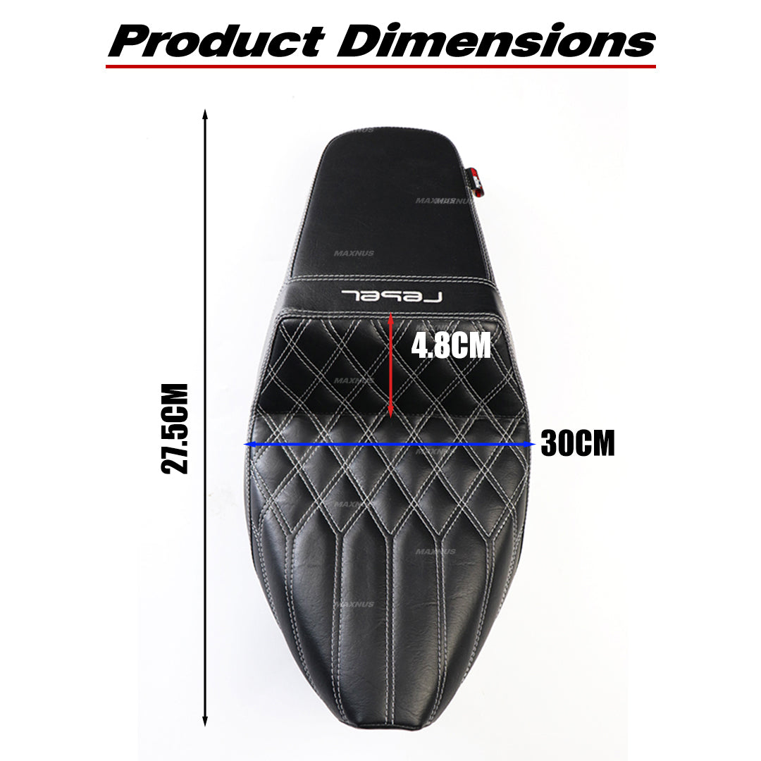 SEAT DOUBLE SADDLE DUAL DRIVER SEATS PAD CUSHION V.1 FOR HONDA REBEL CMX 300&500 2017-2025