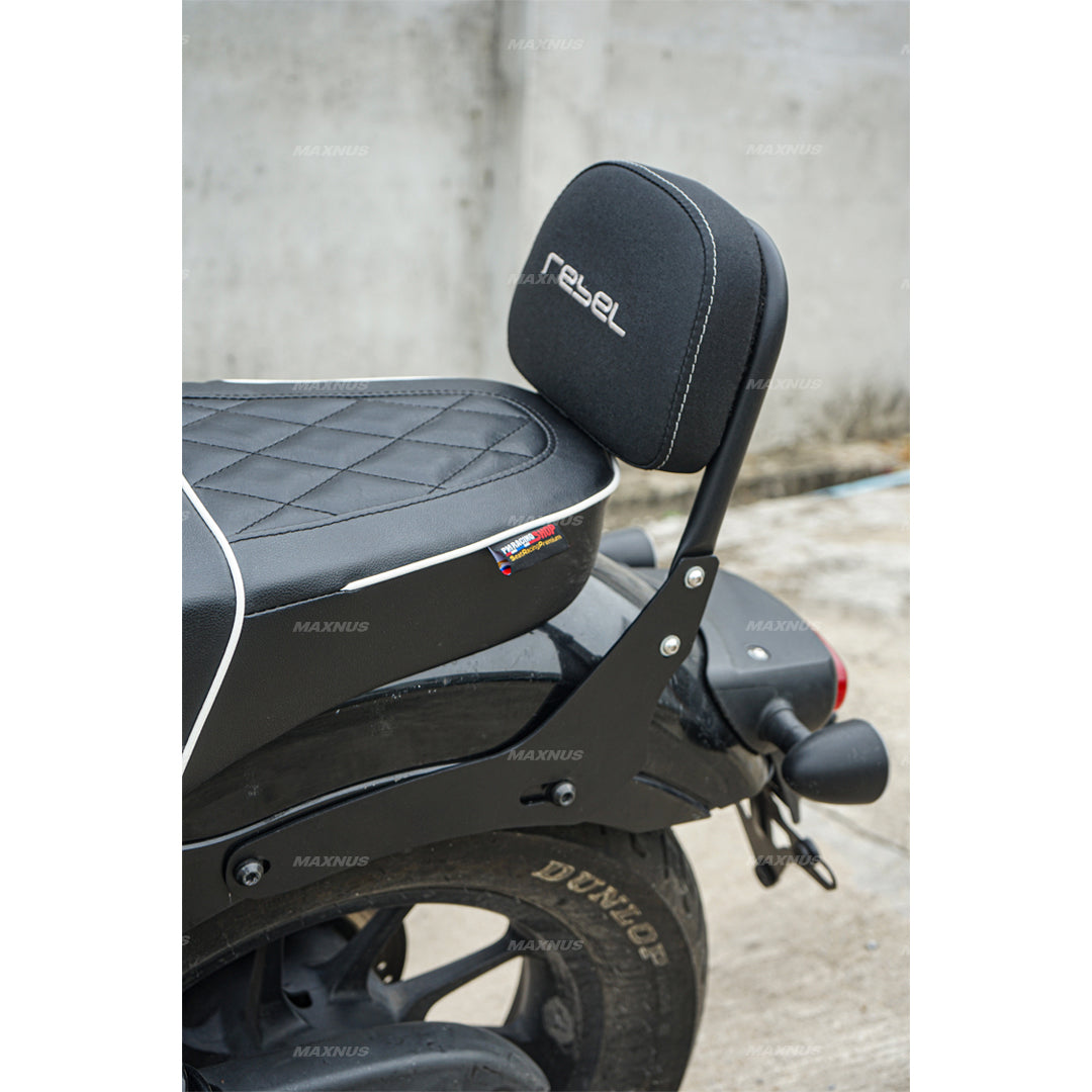 REAR BACKREST FOR PASSENGER STEEL BLACK SISSY BAR SEAT FOR HONDA REBEL CMX 300&500 2017-2025