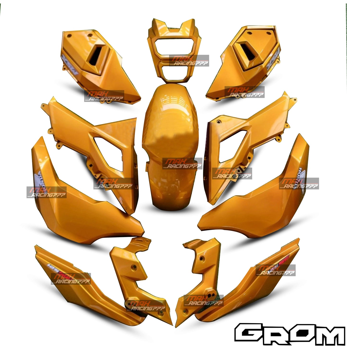 CARBON ORANGE FAIRING SET + DECALS FOR HONDA GROM MSX SF 125 2016-2020