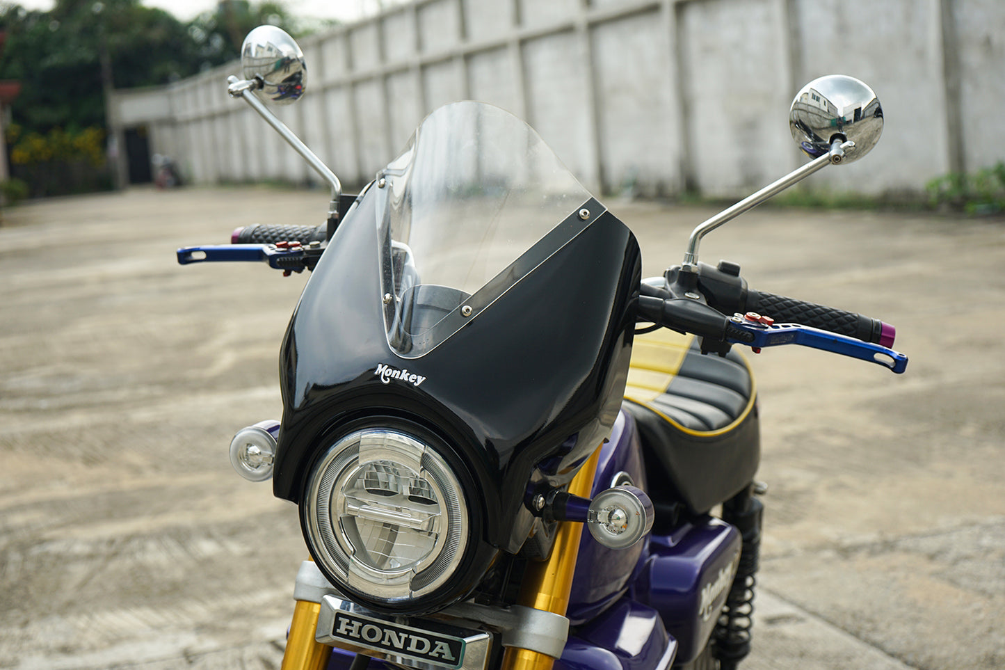 HEADLIGHT COVER BLACK WINDSHIELD CLEAR V.5 FOR HONDA MONKEY Z125 2018-2025