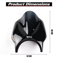 HEADLIGHT COVER BLACK WINDSHIELD CLEAR V.5 FOR HONDA MONKEY Z125 2018-2025
