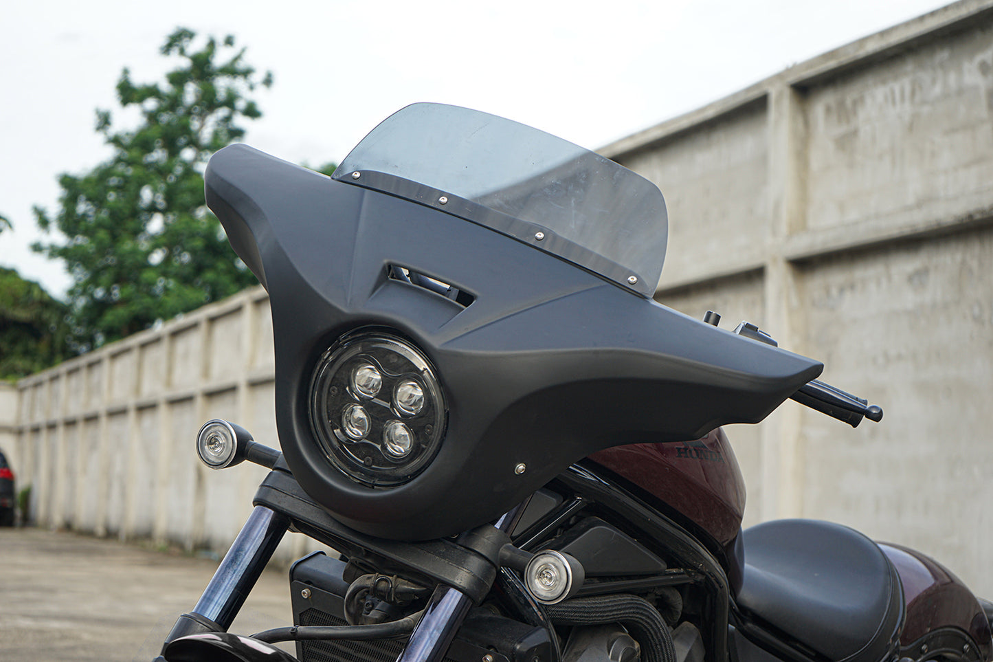 Front Batwing Fairing Windshield Matte Black Honda Rebel 1100 CMX (2021-2024)