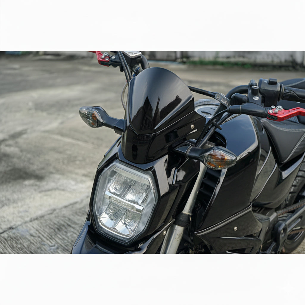 FRONT WINDSHIELD WINDSCREEN BLACKWING V.1 GLOSS BLACK FOR HONDA GROM MSX 125 2013 - 2015