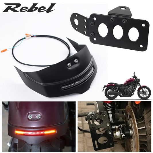 REAR TIDY FENDER ELIMINATOR LED + LICENSE PLATE FOR HONDA CMX REBEL 1100 2021-2026