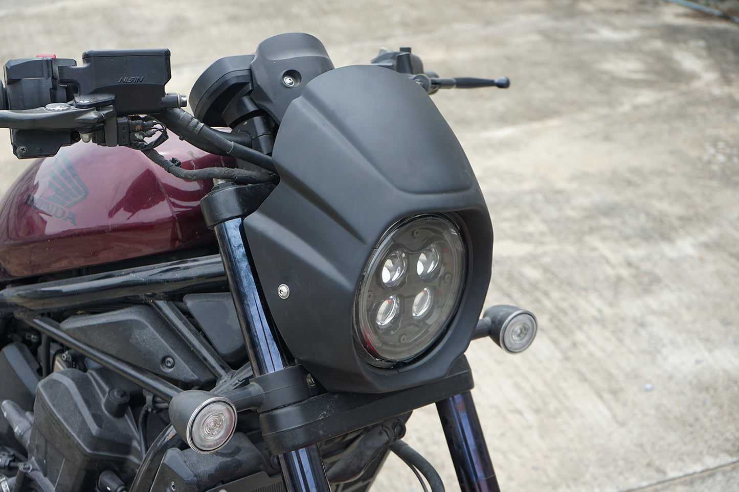 Black Front Windshield Headlight Cover for Honda Rebel 1100 CMX (2021-2025)