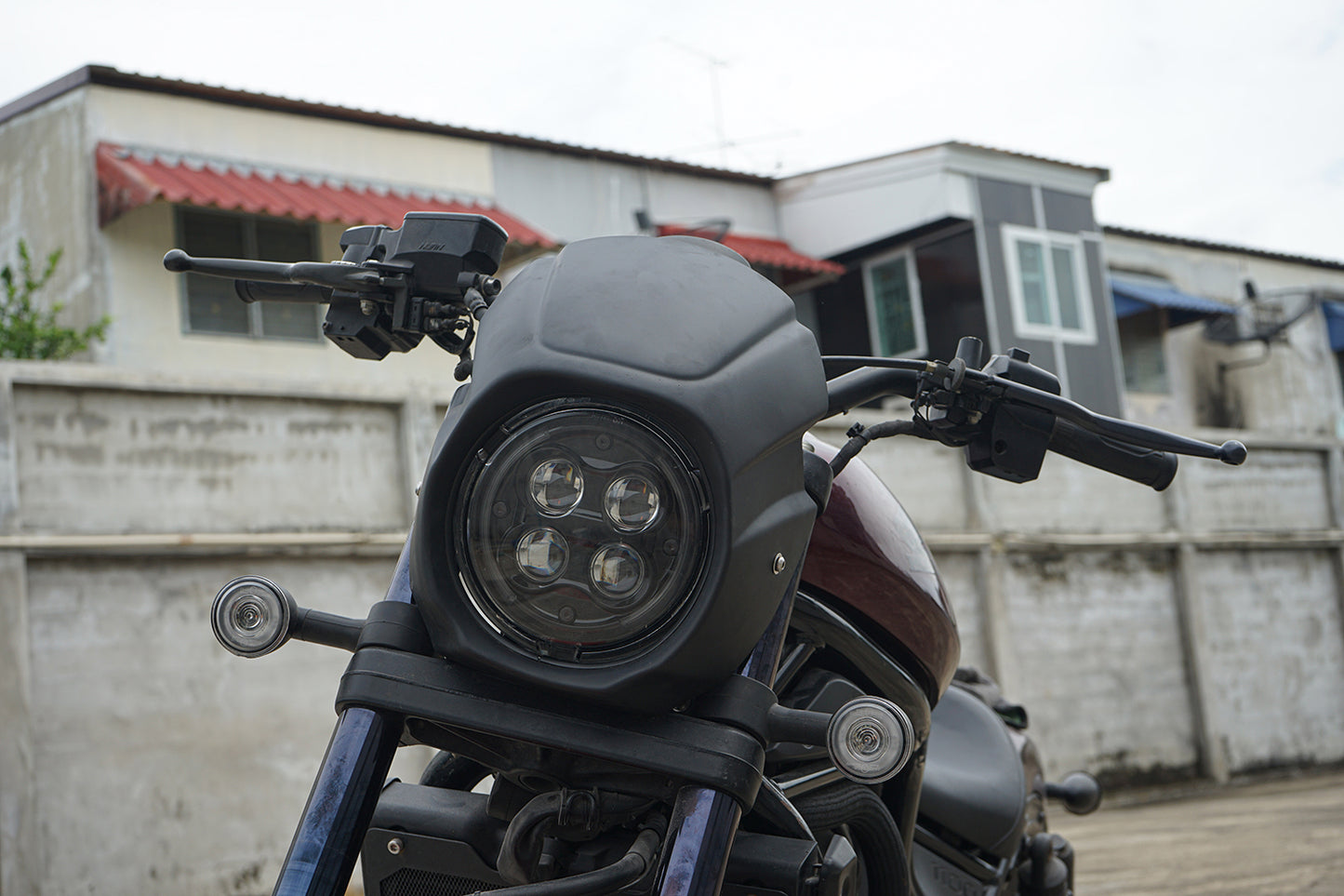 Black Front Windshield Headlight Cover for Honda Rebel 1100 CMX (2021-2025)