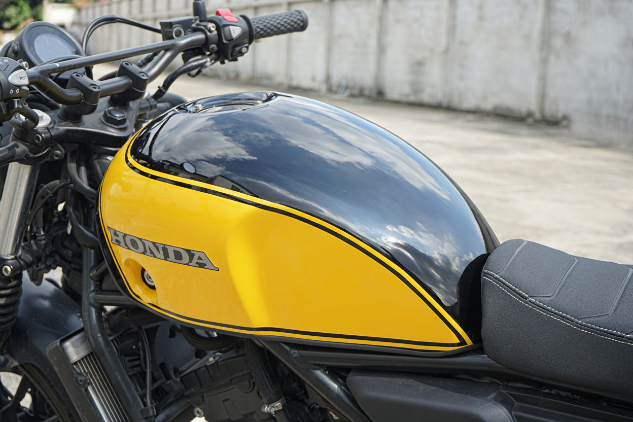 COVER FUEL OIL TANK BLACK/YELLOW V.16 FIT FOR HONDA SCL CL 300 500 2023-2025