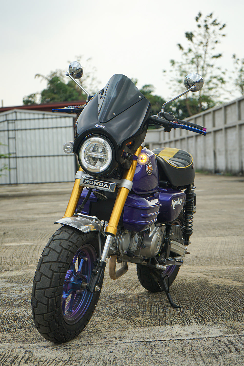 HEADLIGHT COVER BLACK WINDSHIELD CLEAR V.5 FOR HONDA MONKEY Z125 2018-2025