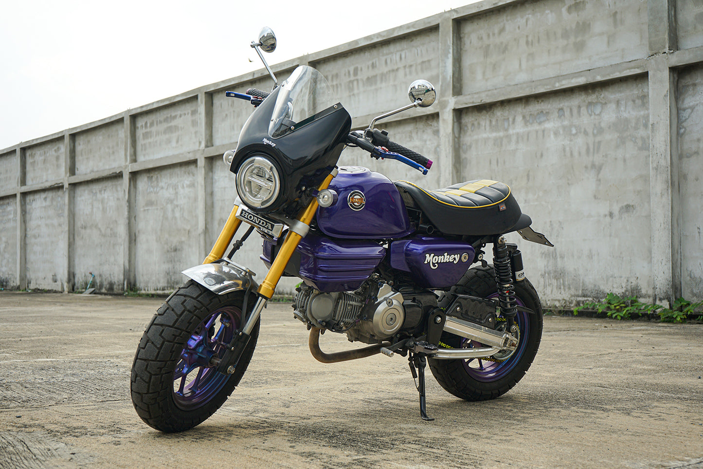 HEADLIGHT COVER BLACK WINDSHIELD CLEAR V.5 FOR HONDA MONKEY Z125 2018-2025