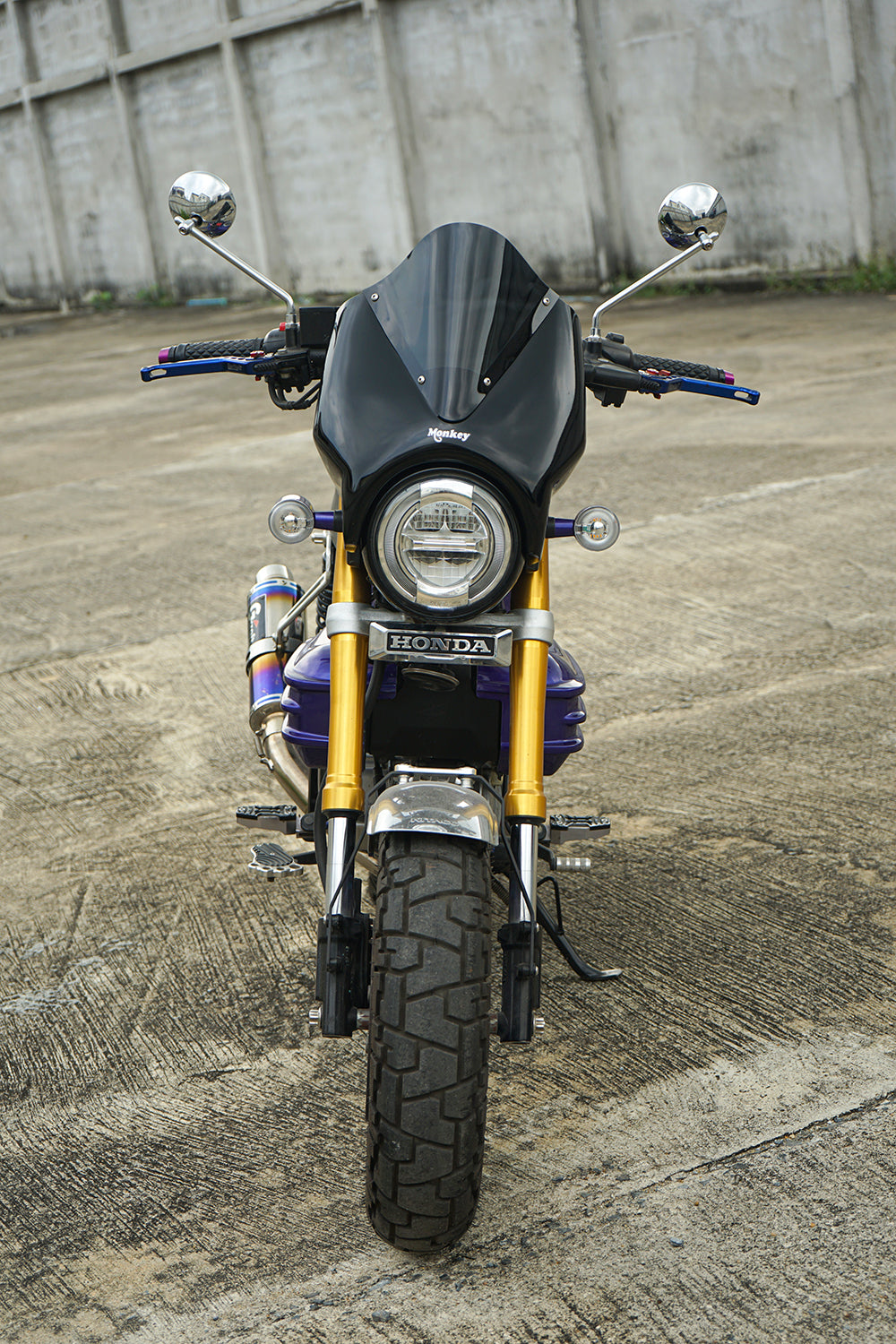 HEADLIGHT COVER BLACK WINDSHIELD CLEAR V.5 FOR HONDA MONKEY Z125 2018-2025