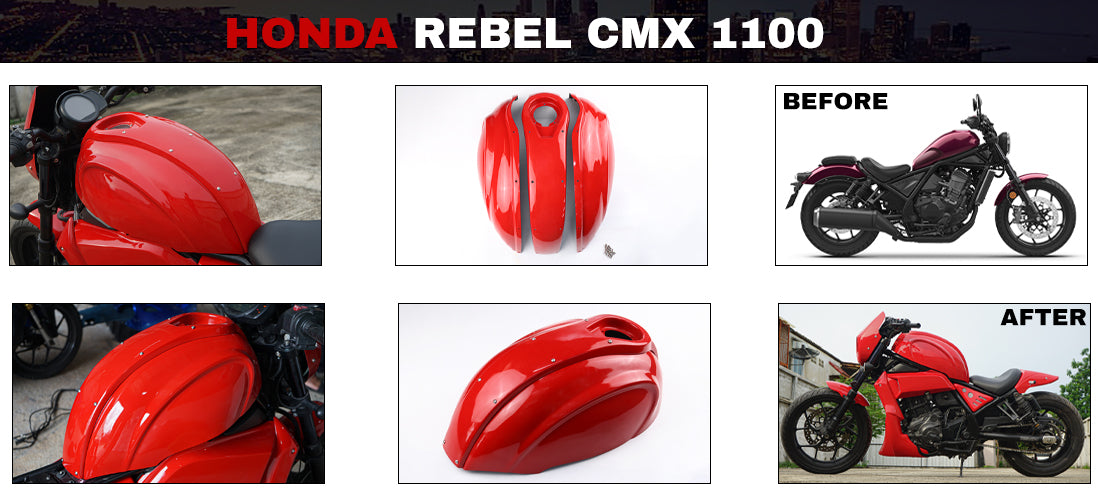 CUSTOM FIT FUEL TANK COVER RED FOR HONDA REBEL CMX 1100 2021-2025