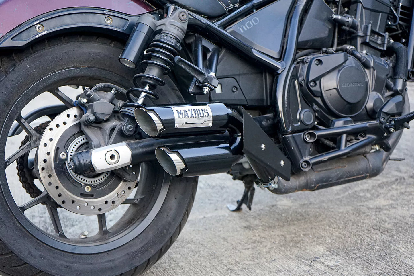 SHORT DOUBLE DUAL EXHAUST PIPE MOUNT SYSTEM FOR HONDA REBEL CMX1100 2021-2025