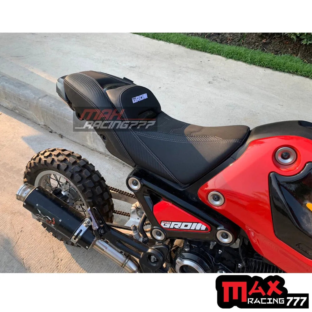 REPLACEMENT DUAL CARBON SEAT STITCH BLACK FIT FOR HONDA GROM125 2021-2025